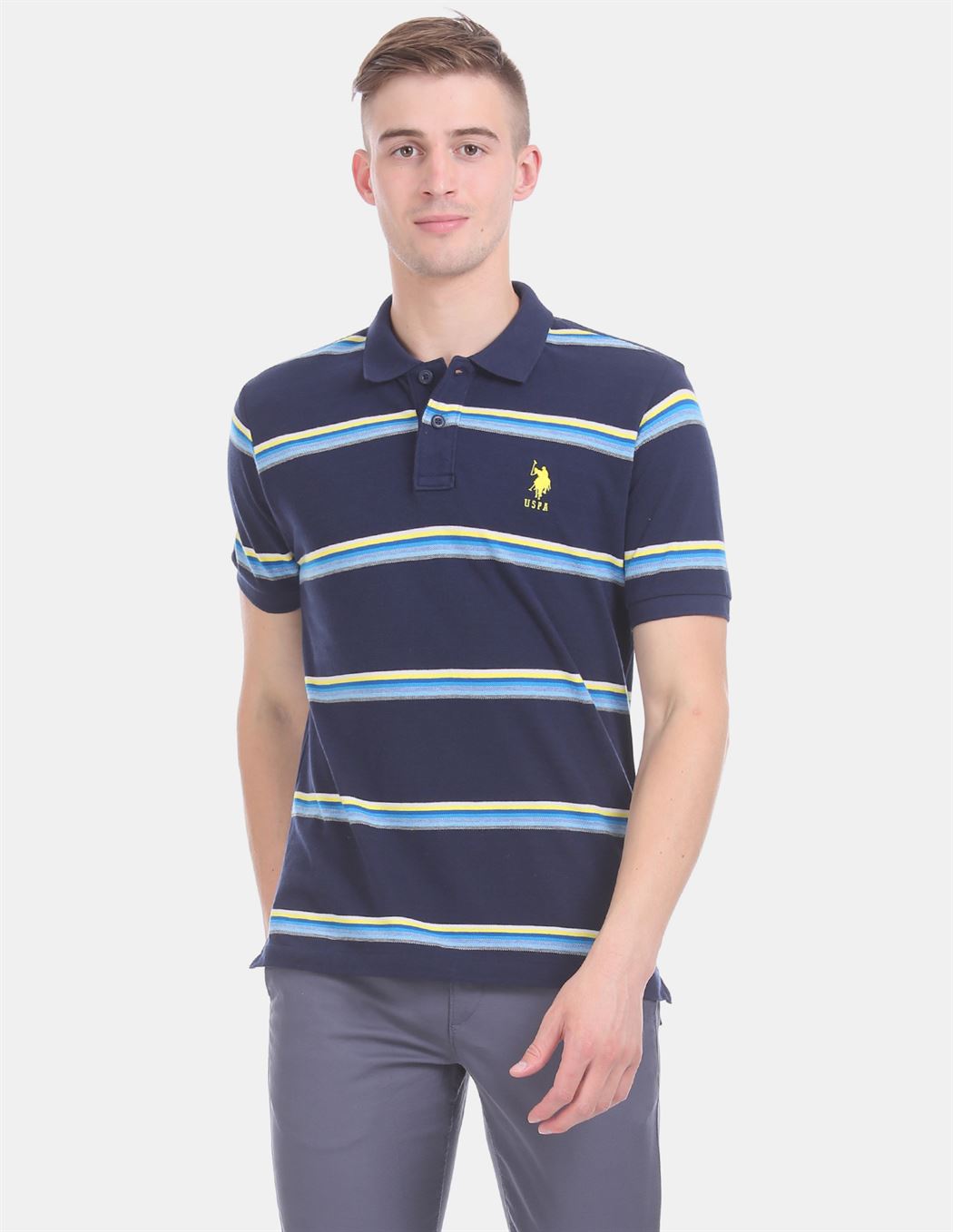 U.S.Polo Assn. Men Casual Wear Blue T-Shirt